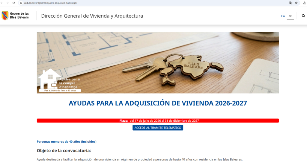 portal solicitud ayuda vivienda Baleares